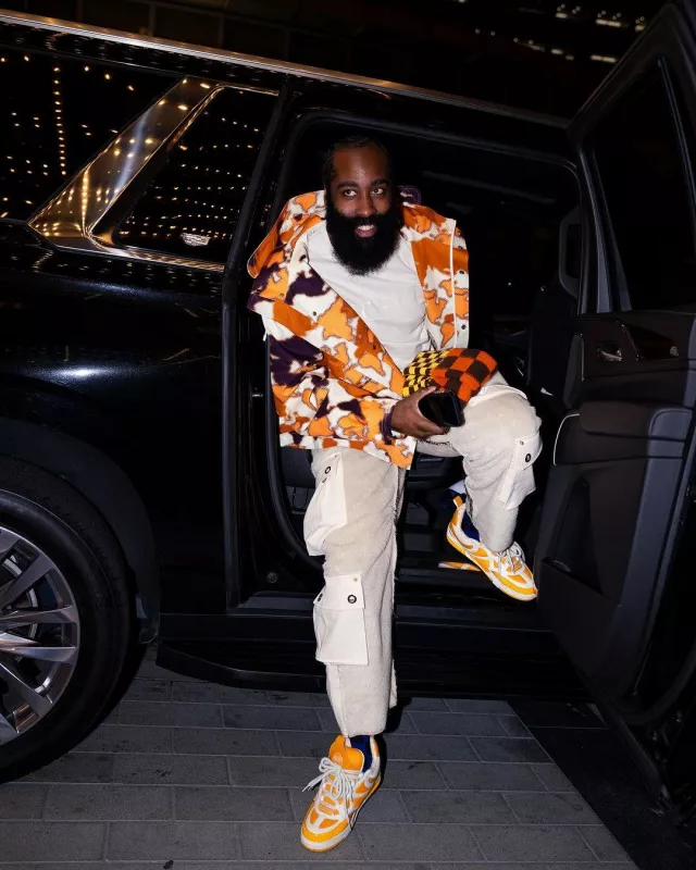 Louis Vuitton Yellow & White 'LV Skate' Sneakers worn by James Harden on the Instagram account @jharden13