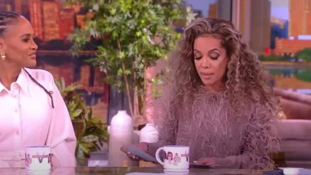 Tanya Taylor Lexia Wool Feather Sweater worn by Sunny Hostin as seen in The View on January 11, 2024