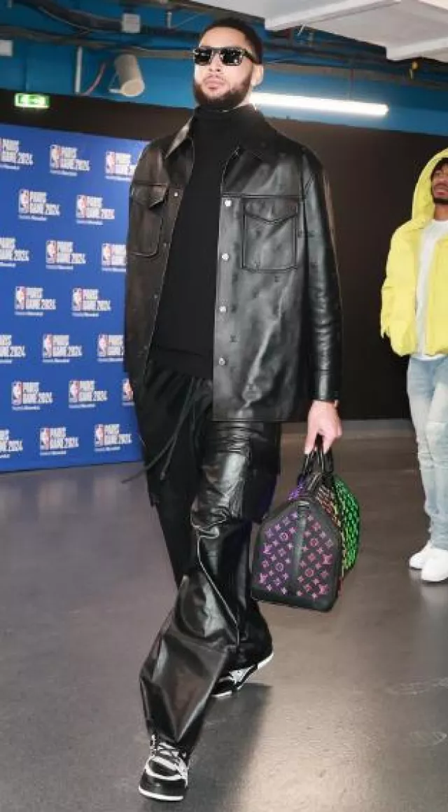 Louis Vuitton Black Light-Up Monogram 'Keepall 50' Bag worn by Ben Simmons on the Instagram account @bensimmons