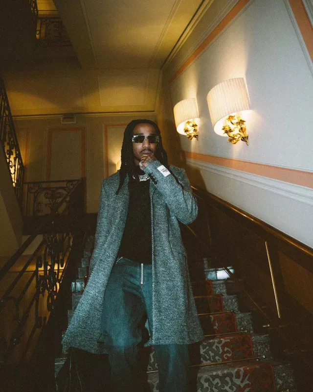 Dolce & Gabbana Black Mohair Crewneck Sweater worn by Quavo on the Instagram account @quavohuncho