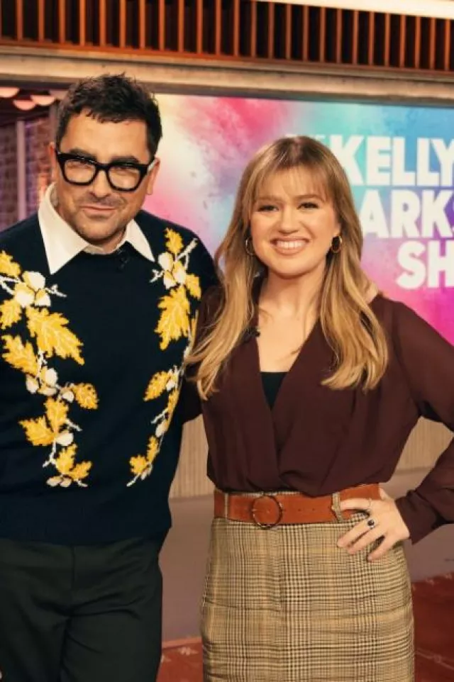 Good American Long Sleeve Wrap Front Bodysuit worn by Kelly Clarkson at The Kelly Clarkson Show 5.53 on January 12, 2024