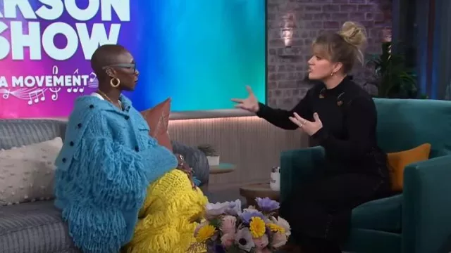 Christopher John Rogers Handknit Fringe Jacket worn by Cynthia Erivo as seen in The Kelly Clarkson Show on January 15, 2024