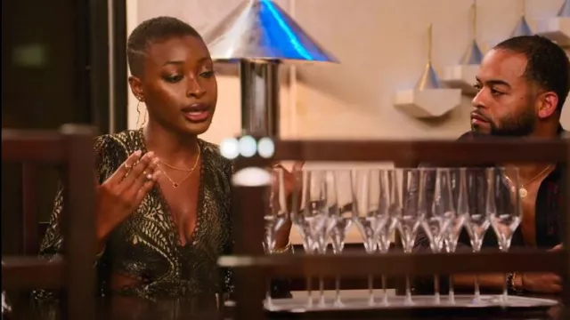 Fashion Nova Night Out Romper worn by Tolú Ekundare as seen in The Trust: A Game of Greed (S01E01)