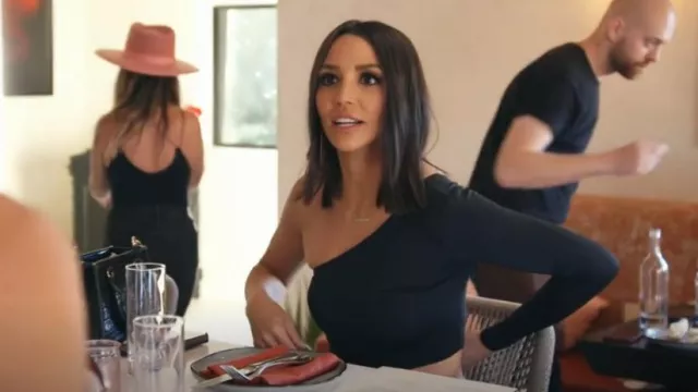 Asos One Shoul­der Rib Crop Top worn by Sheana Shay as seen in Vanderpump Rules (S10E08)