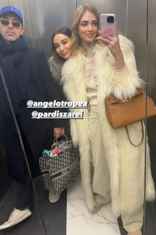 Hermès Birkin 30 Bag Gold Togo worn by Chiara Ferragni on her Instagram Story on January 20, 2024