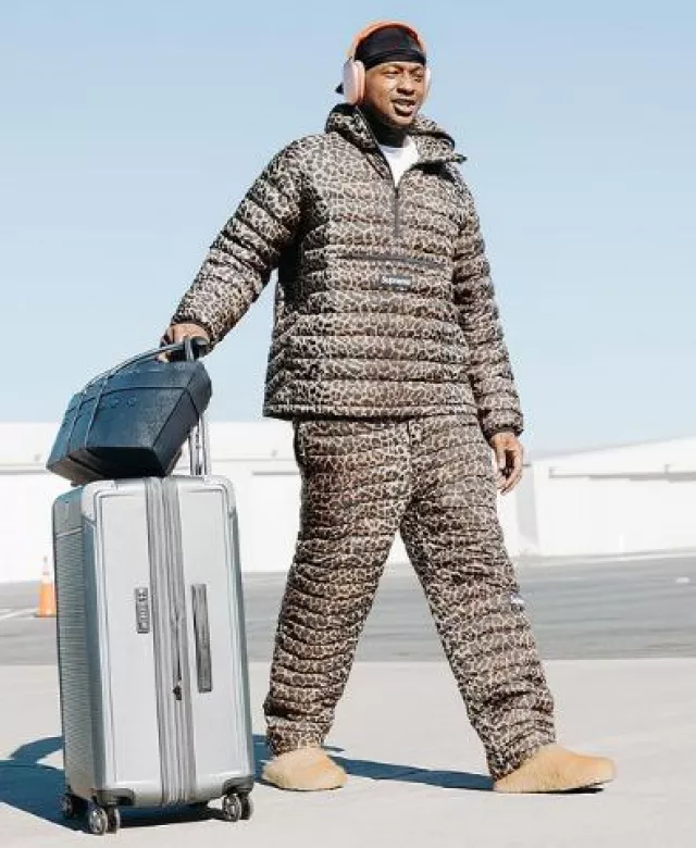 Supreme Leopard Puffer Anorak Jacket worn by Terry Rozier on the Instagram account @rozierlegion