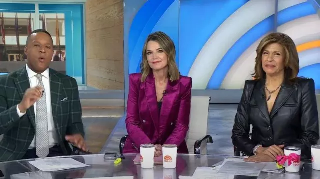 Veronica Beard Anoki Veste Dickey en cuir végétalien portée par Hoda Kotb comme on le voit dans Aujourd’hui le 19 janvier 2024