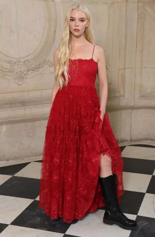 Dior Diorebel Boot worn by Anya Taylor-Joy at Dior Haute Couture Paris Show on January 22, 2024