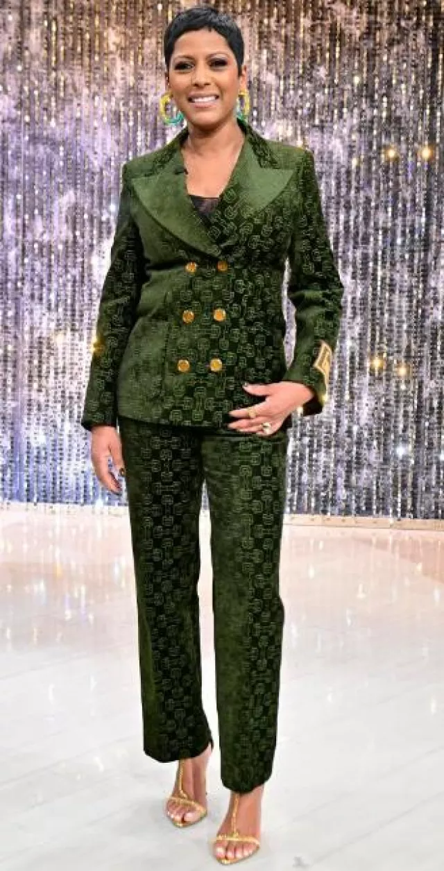 Gucci 100 Horsebit Jacquard Trouser worn by Tamron Hall at The Tamron Hall Show 5.81 on January 18, 2024