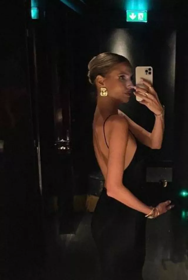 Bazilika Viscose Silk Open Back Maxi Dress worn by Leonie Hanne on her