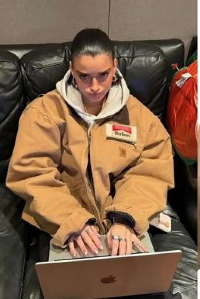 Carhartt Detroit Jacket worn by Dixie D'Amelio on her Snapchat post on January 22, 2024