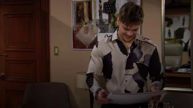 Reiss Riggins Shirt worn by R.J. Forrester ( Joshua Hoffman) as seen in The Bold and the Beautiful on  January 24, 2024