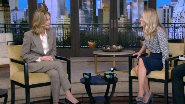 Michael Kors Collection Sam Glen Plaid Pants worn by Kelly Ripa as seen in LIVE with Kelly and Mark on January 24, 2024