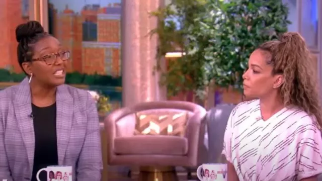 Proenza Schouler Textured Stripe Asymmetric Midi Dress worn by Sunny Hostin as seen in The View on January 25, 2024