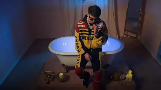 Celine Black Pointed Rectangular Sunglasses (CL40243I) worn by Oscar Maydon in Oscar Maydon - YW&F [Official Video]