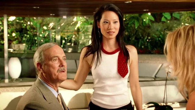Get the looks of Charlie's Angels: Full Throttle: Lucy Liu wears White Tank Top with Red Necktie to play Alex Munday in the movie