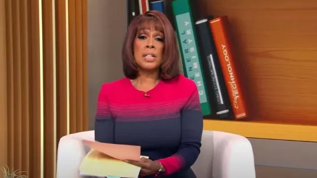 Pull à manches longues Tanya Taylor Ombre porté par Gayle King tel que vu dans CBS Mornings le 16 janvier 2024