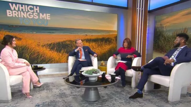 Jupe crayon en tricot ombré Tanya Taylor Aria portée par Gayle King dans CBS Mornings le 16 janvier 2024