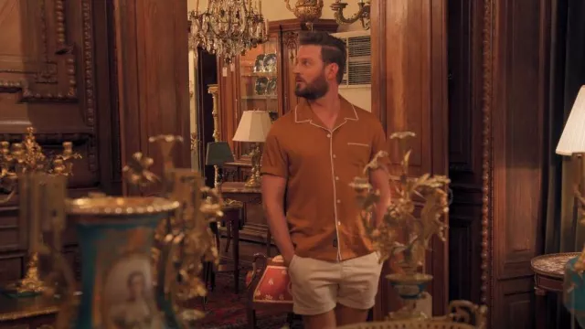 Todd Snyder Japanese Tipped Rayon Lounge Shirt worn by Bobby Berk as ...