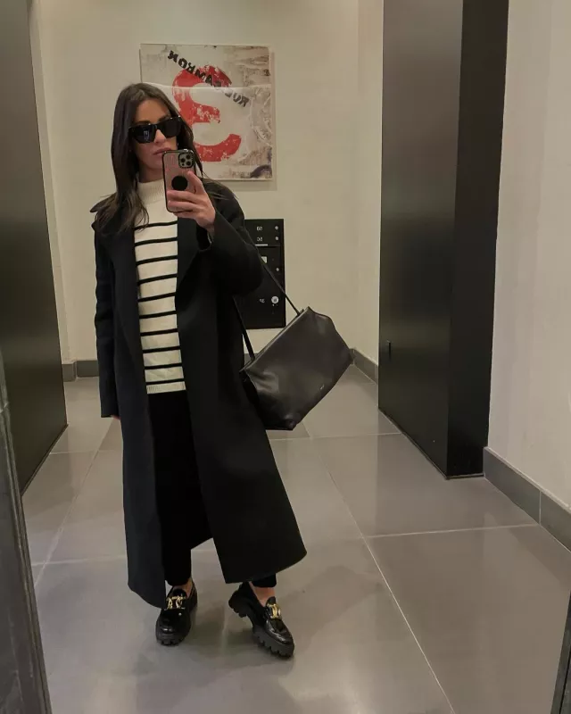The Row Sienna Shoulder Bag in Leather worn by Lea Michele on her Instagram on January 25, 2024