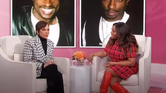 Alexia Admor Chaqueta de tweed cruzada usada por Jasmine Guy vista en Sherri el 25 de enero de 2024