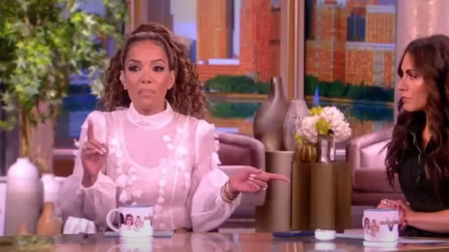 Zimmermann Petal Linen-Silk Blouse worn by Sunny Hostin as seen in The View on January 30, 2024