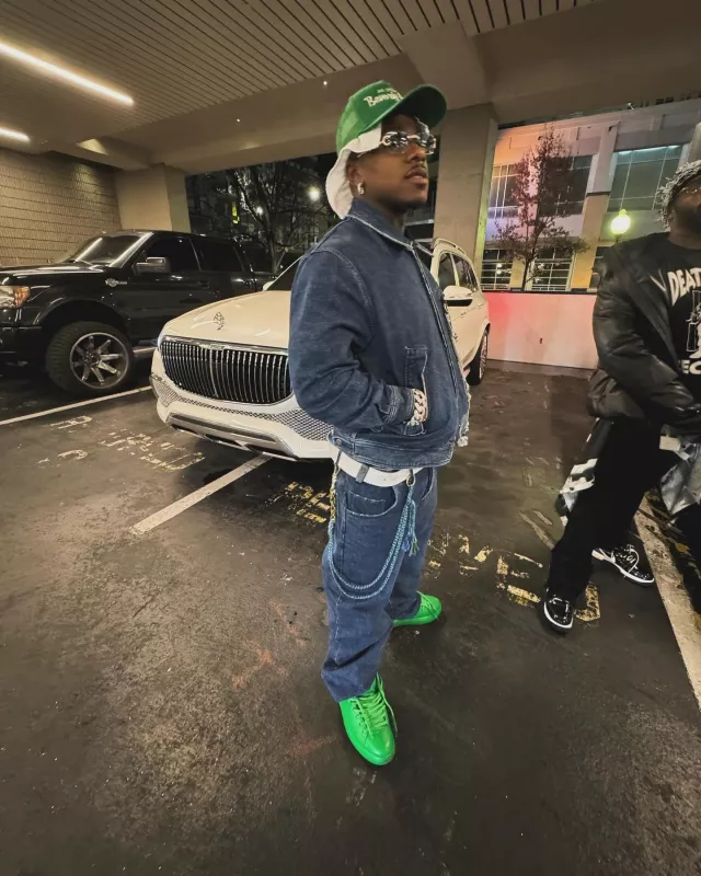 Bottega Veneta All Green Pillow Sneakers usadas por DaBaby en la cuenta de Instagram @dababy