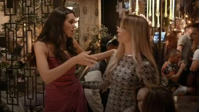 For Love and Lemons Allie Ruched Cowl Neck Mini Dress worn by Ally Lewber as seen in Vanderpump Rules (S11E01)