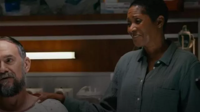 J.Crew Linen Shirt worn by April Sexton (Yaya DaCosta) as seen in Chicago Med (S09E03)