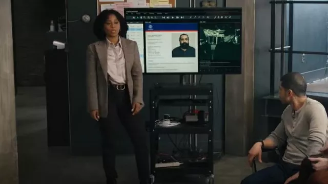 Michael Kors Collection Georgina Glen Plaid Blazer worn by Sergeant Ayanna Bell (Danielle Moné Truitt) as seen in Law & Order: Organized Crime (S04E03)