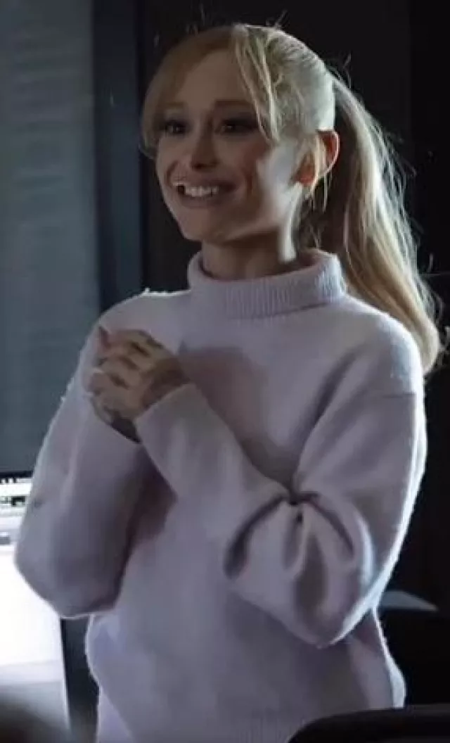 Vince Wool and Cashmere-Blend Turtleneck Sweater worn by Ariana Grande at Eternal Sunshine Interview on February 1 2024