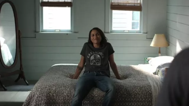 Mother The Itty Bitty Goodie Goodie The Drifter T-Shirt worn by Jackie Quiñones (Monica Raymund) as seen in Hightown (S02E10)