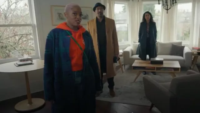 Nvlt Plaid Coat­i­gan worn by Kylie (Travina Springer) as seen in The Irrational (S01E09)