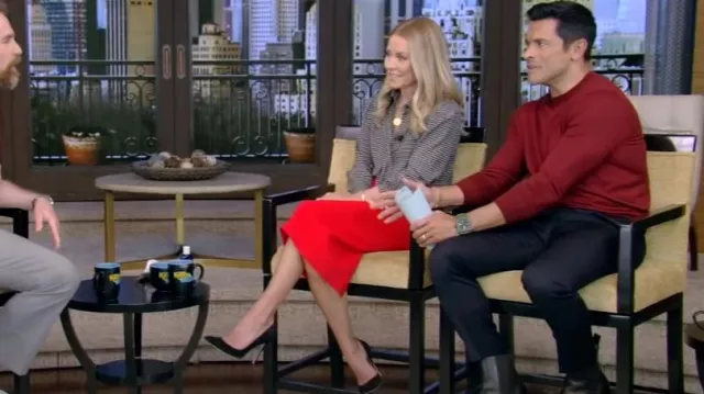 Saint Laurent Tie Neck Blouse Worn By Kelly Ripa As Seen In LIVE With   449904 1707206347 