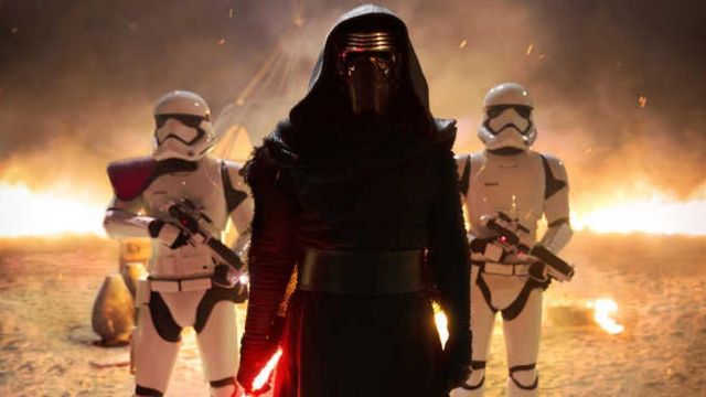 The costume of Kylo Ren (Adam Driver) in " Star Wars VII : The Awakening of the Force