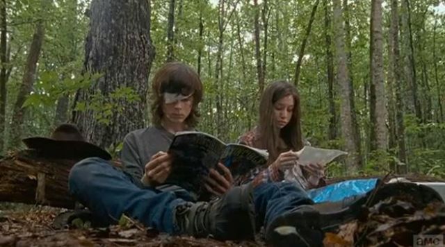 The comics Invincible read by Carl Grimes (Chandler Riggs) in The Walking Dead