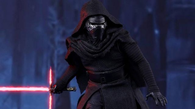 The costume of Kylo Ren (Adam Driver) in " Star Wars VII : The Awakening of the Force