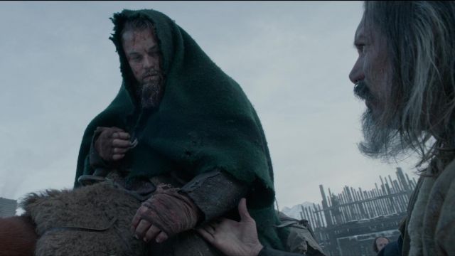 The genuine green cover of Hugh Glass (Leonardo DiCaprio) in The Revenant