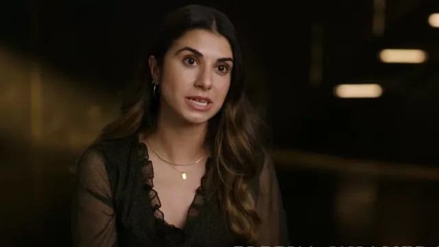 Zara Green & Black Polka Dot Chiffon Babydoll Dress V Neck worn by Eleena Khamedoost as seen in Marvel Studios Assembled (S01E05) | Spotern Zara Green & Black Polka Dot Chiffon Babydoll Dress V Neck worn by Eleena Khamedoost as seen in Marvel Studios Assembled (S01E05) | Spotern