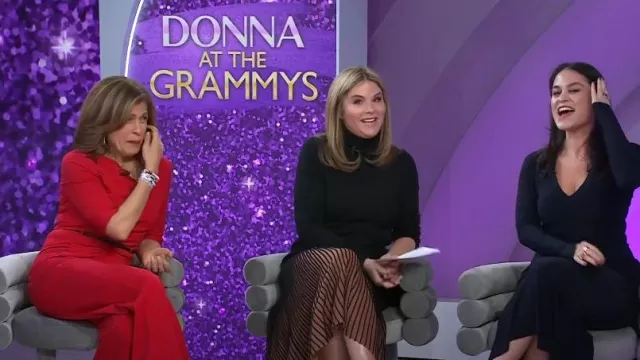 Ulla Johnson Emilia Pleated Ombré Maxi Sweater Skirt worn by Jenna Bush Hager as seen in Today with Hoda & Jenna on February 5, 2024
