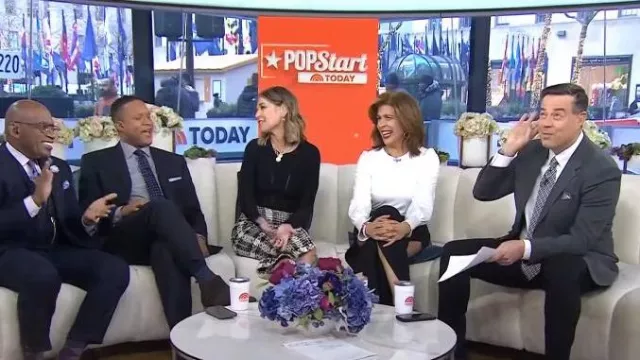 Alexander McQueen Tweed Pencil Skirt worn by Savannah Guthrie as seen in Today on February 6, 2024