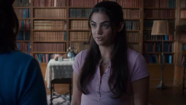 Pilcro Ribbed Henley Tee Shirt Top worn by Alice Dhawan (Sadie Laflamme-Snow) as seen in The Way Home (S02E02)