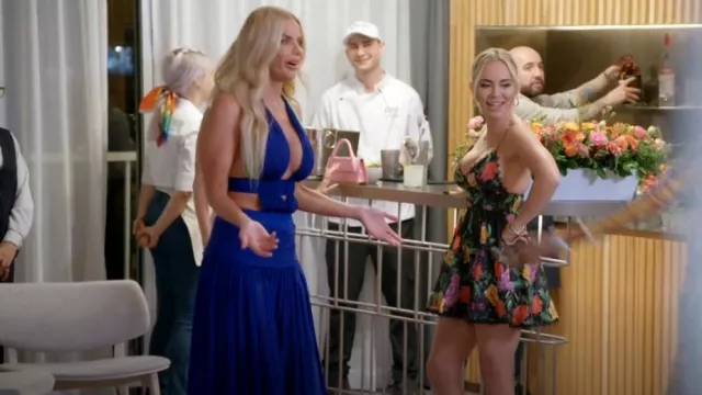 Cosiol Women's Shirt Tie Backless Plunging Neck Split Thigh Belted Dres worn by Alexia Echevarria as seen in The Real Housewives of Miami (S06E15)