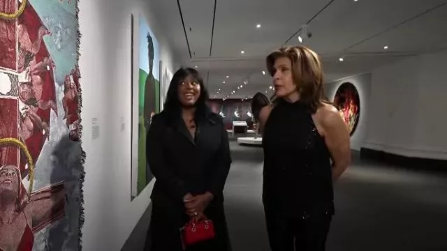 Halogen High Neck Sequin Halter Top worn by Hoda Kotb as seen in Today on February 7, 2024