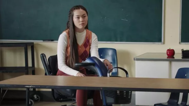 Forever 21 Argyle Sweater Vest worn by Denise (Alexa Loo) as seen in Chad (S02E01)