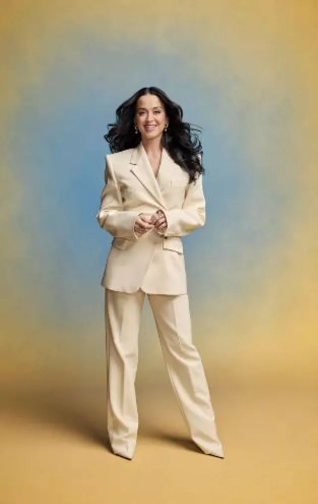 Sportmax Low-Rise Boyfriend Trousers worn by Katy Perry at American Idol Promo on February 9, 2024