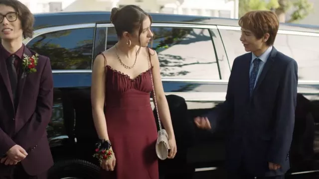 Reformation Embry Dress worn by Mona (Sara Rowe) as seen in Chad (S02E06)