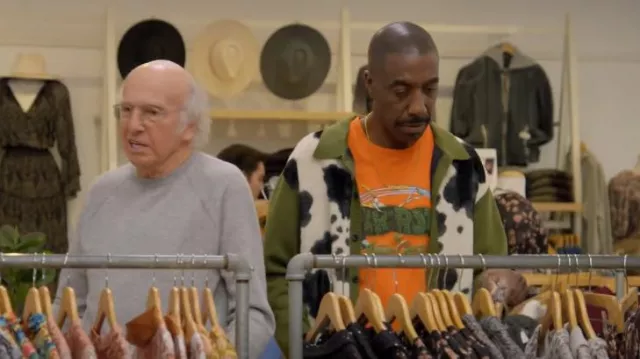 Supreme Cow Print Cardigan worn by Leon Black (J. B. Smoove) as seen in  Curb Your Enthusiasm (S12E02) | Spotern