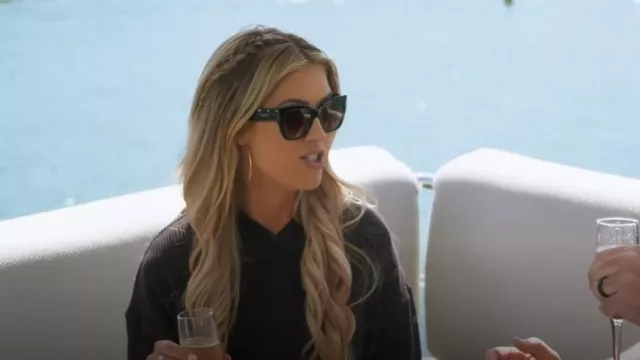 Alo Yoga Muse Ribbed Crop Hoodie worn by Christina El Moussa as seen in Christina on the Coast (S05E11)