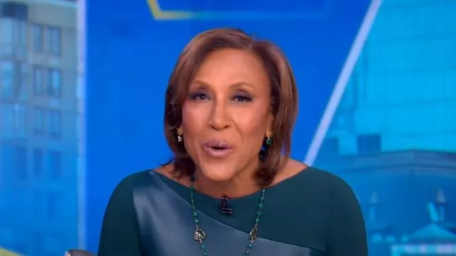 Vestido de Chiara Boni La Petite Robe Malila usado por Robin Roberts como se ve en Good Morning America el 12 de febrero de 2024